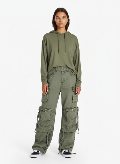 Street Functional Multi-Pocket Workwear Casual Pants