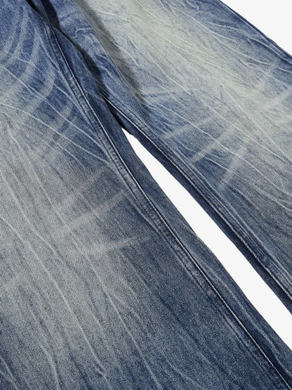 Denim Wide Leg Jeans with Faded Wash and Relaxed Fit?