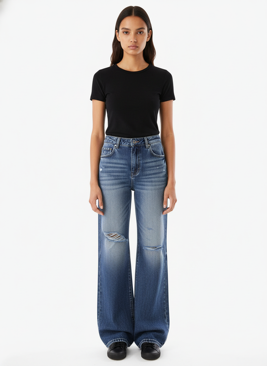 Denim Ripped Washed Distressed Jeans - 2503