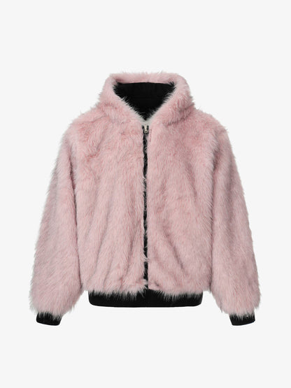 Stylish Faux Fur Hooded Jacket for Winter Warmth and Fashion 