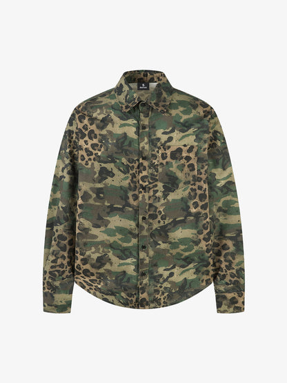 Cotton Camouflage Print Long Sleeve Shirt for Men - Casual Outdoor Style?
