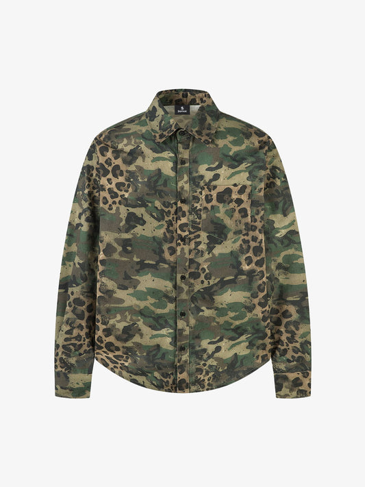 Cotton Camouflage Print Long Sleeve Shirt for Men - Casual Outdoor Style?