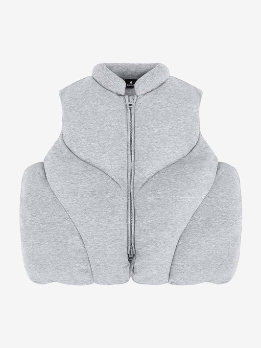 3D Bubble Curve Padded Zip Vest 