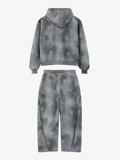 Cotton Blend Tie-Dye Hoodie & Sweatpants Set - Cozy Casual Lounge Wear for Women?