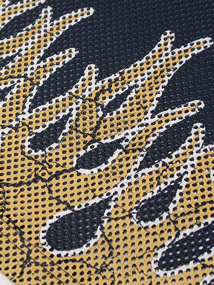 Mesh Flame Print Jersey T-Shirt with Supermade 25 Design 