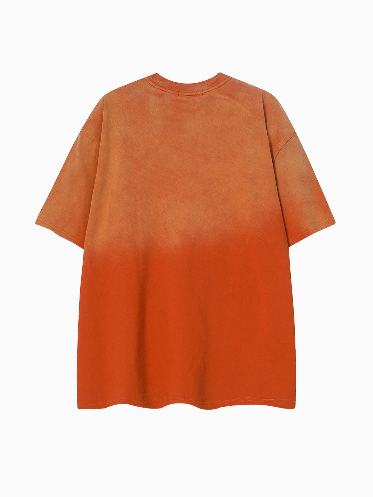 Cotton relaxed washed gradient orange short-sleeved T-shirt, adorned with Gothic logo print?