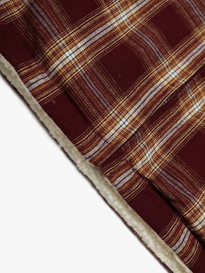 Plaid Vest with Sherpa Collar - Stylish and Warm for Everyday Wear 