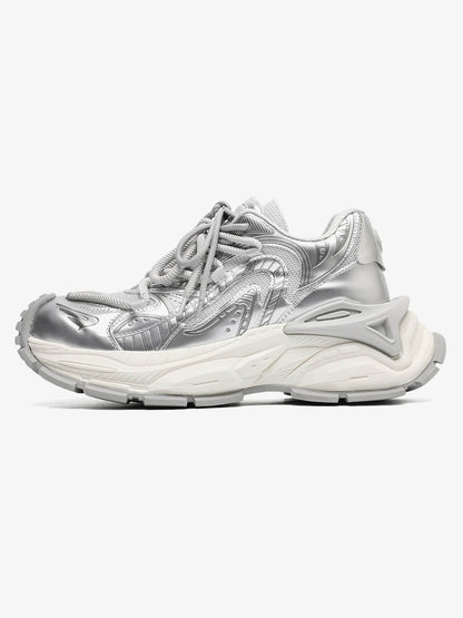 Thesupermade American Retro Invisible Height-enhancing Thick-soled Mecha Sneakers 