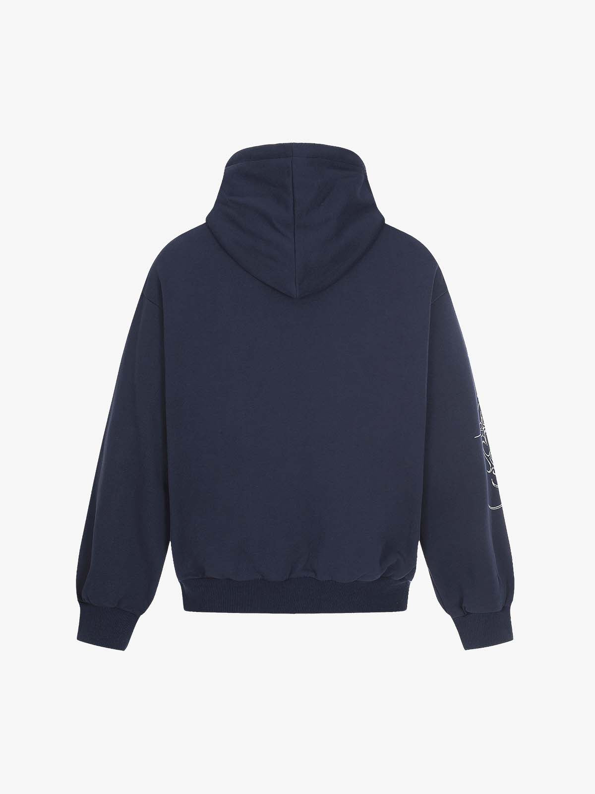 Embroidered Graphic Studded Hoodie and  Wide Leg Sweatpants Set