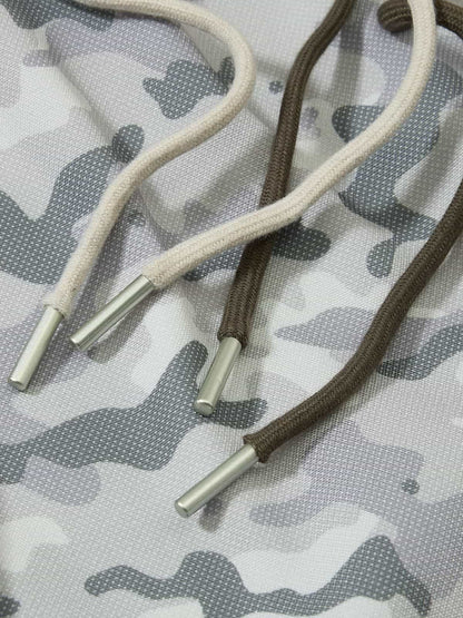 Cotton Blend Camouflage Wide Leg Sweatpants with Side Stripes and Elastic Waistband?