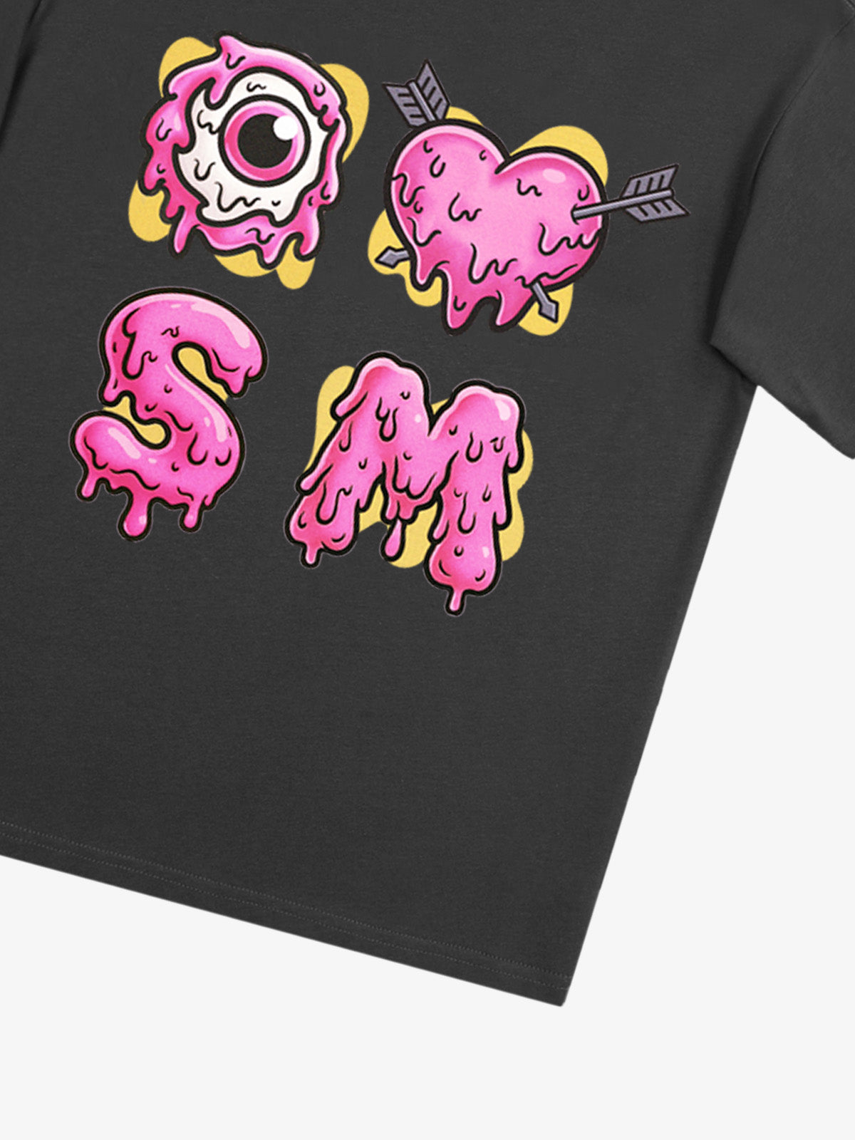 Thesupermade eyeball and love graffiti declaration T-shirt 