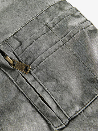 Classic Bomber Jacket with Plaid Collar Detail for Men 