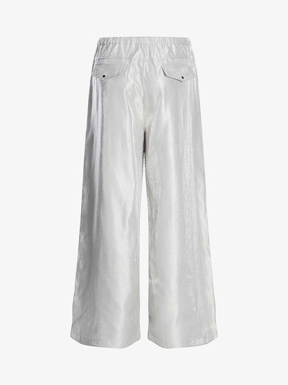 High Street Rivet Pleated Workwear Multi-pocket Casual Pants 