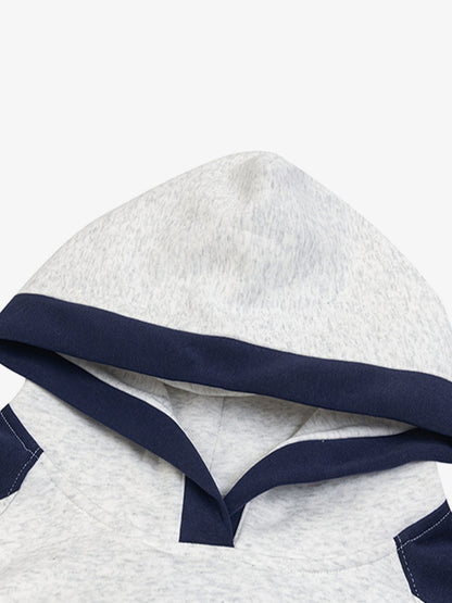 Retro Contrast Color Letter Print Hoodie 