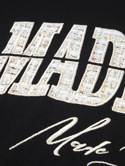 Vintage Patchwork Embroidered Letter T-shirt 