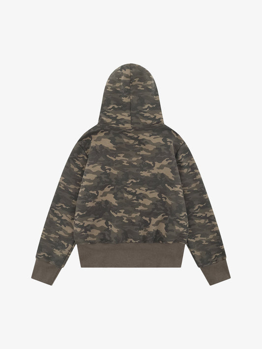 Camouflage Hooded Jacket with Faux Fur Trim - Perfect for Winter Outdoors 