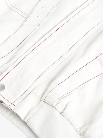 Contrast Stitch Hooded Zip Jacket