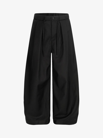 Pleated Drawstring Scimitar Track Pants 