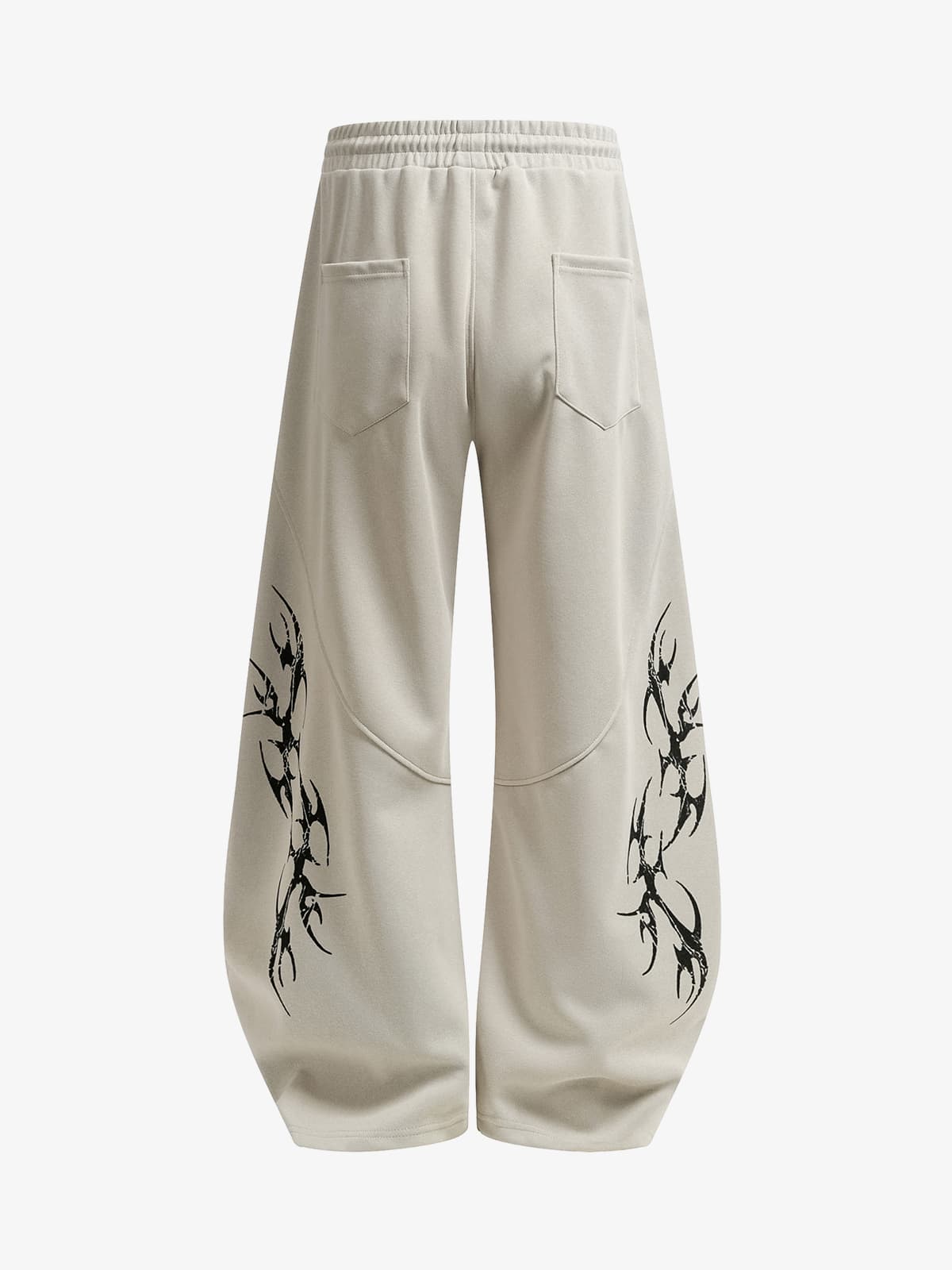 Tribal Print Wide Leg Sweatpants with Drawstring Waist 