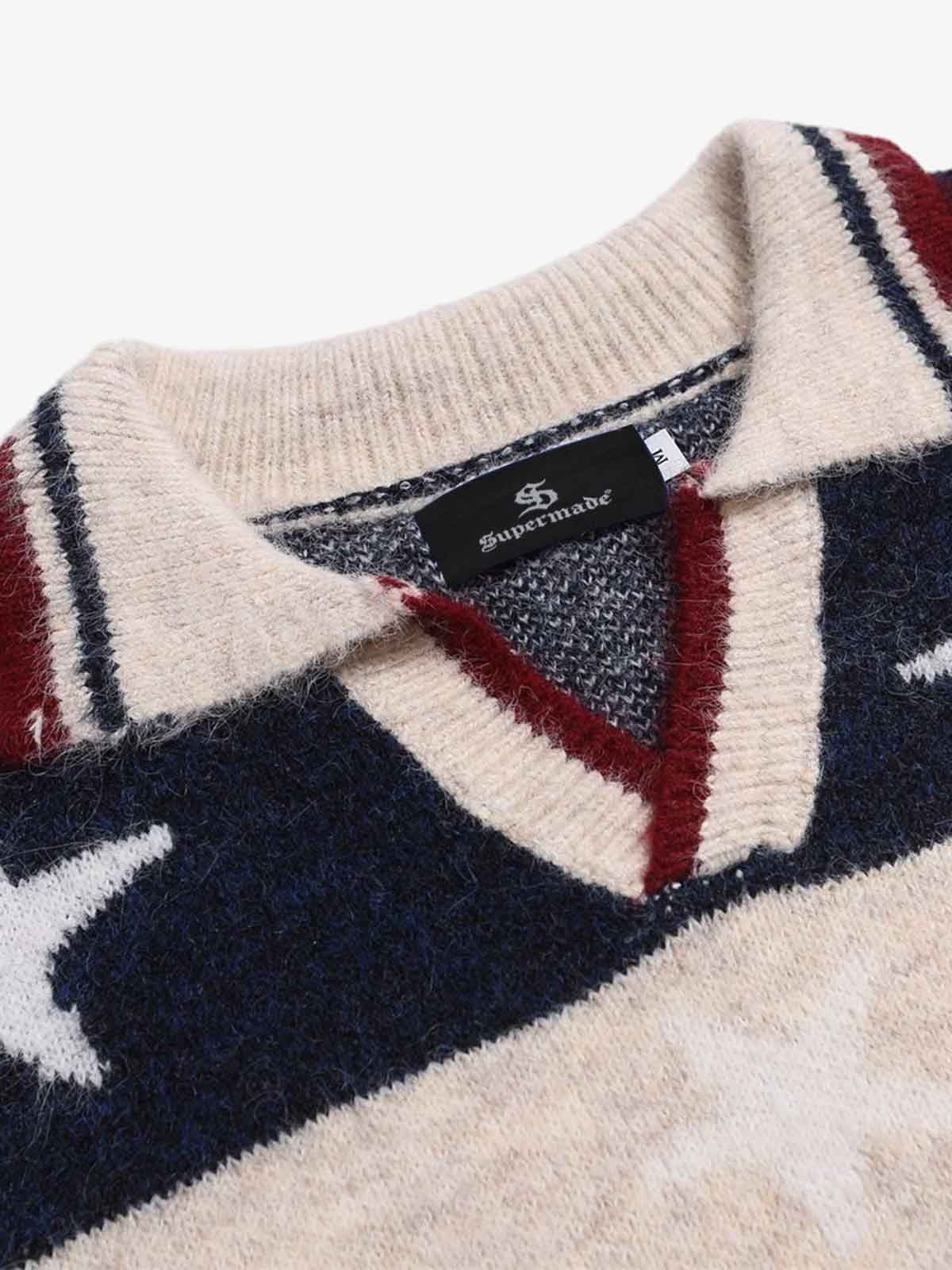 Patriotic Striped Sweater with Bold Number Design 
