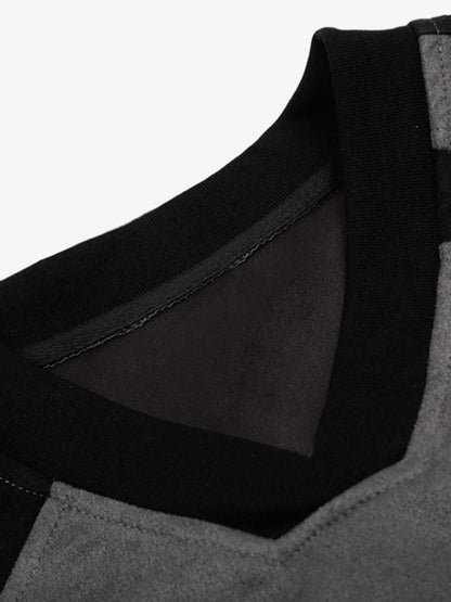 Suede 90 Digital Printed V-Neck Short Sleeve T-Shirt 