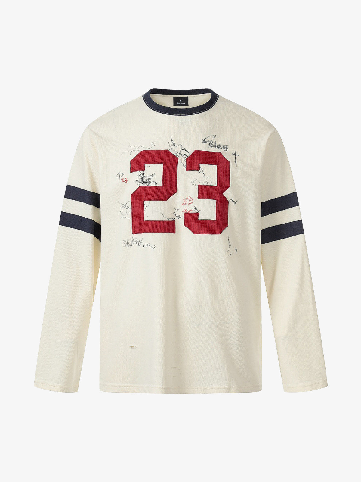 Cotton Long Sleeve T-Shirt with Number 23 Print and Graphic Design for Casual Wear?