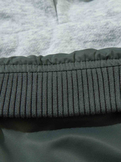 Vintage Fur Hood Padded Zip Up Bomber Jacket