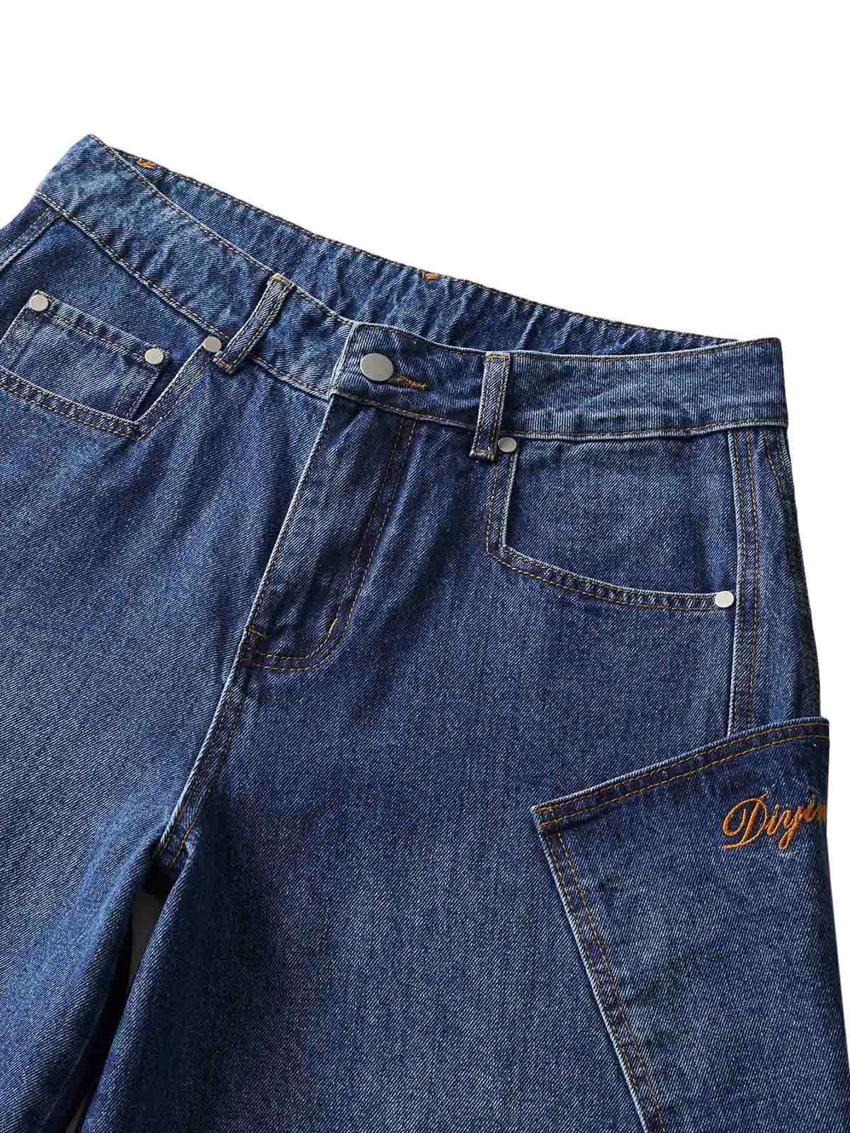 Embroidered Barrel Leg Jeans 