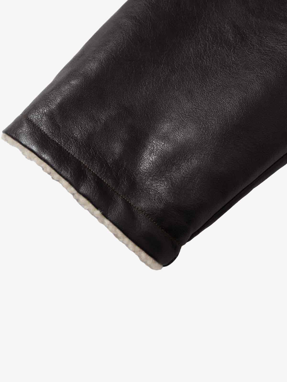 Vintage Shearling Collar Quilted Leather Jacket