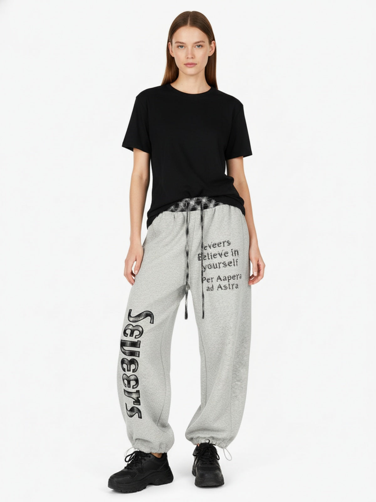 Retro Patchwork Plaid Loose Draped Wide-Leg Pants