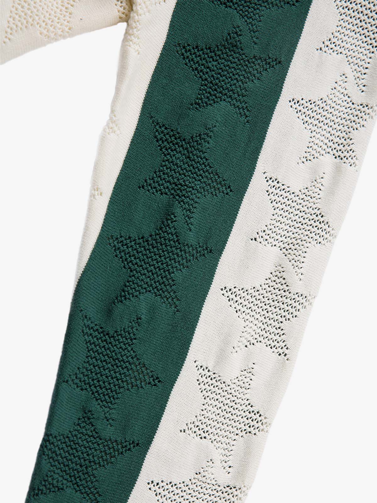 Striped Color-Block Knit Button-Up Cardigan 