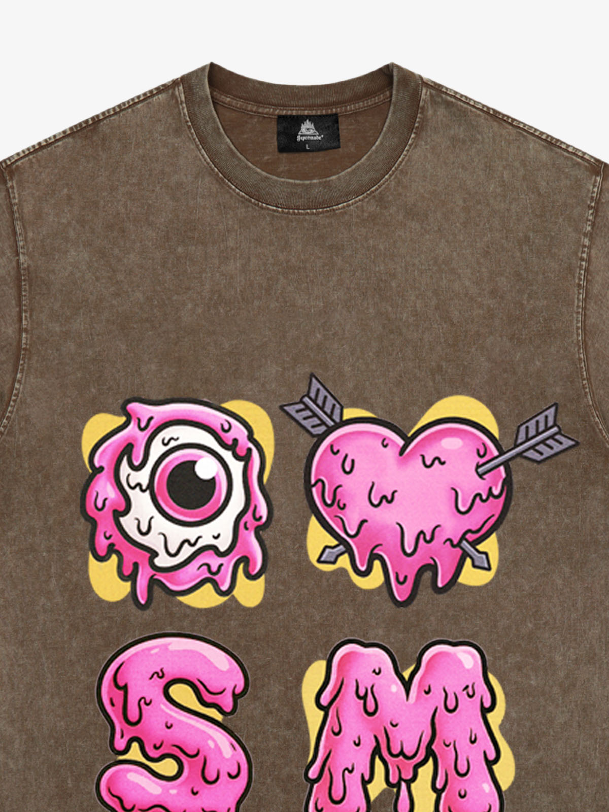 Thesupermade eyeball and love graffiti declaration T-shirt 