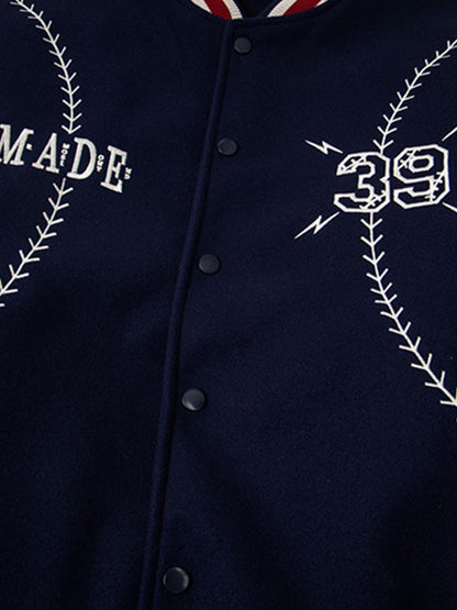 Baseball Stitch Embroidered Varsity Jacket