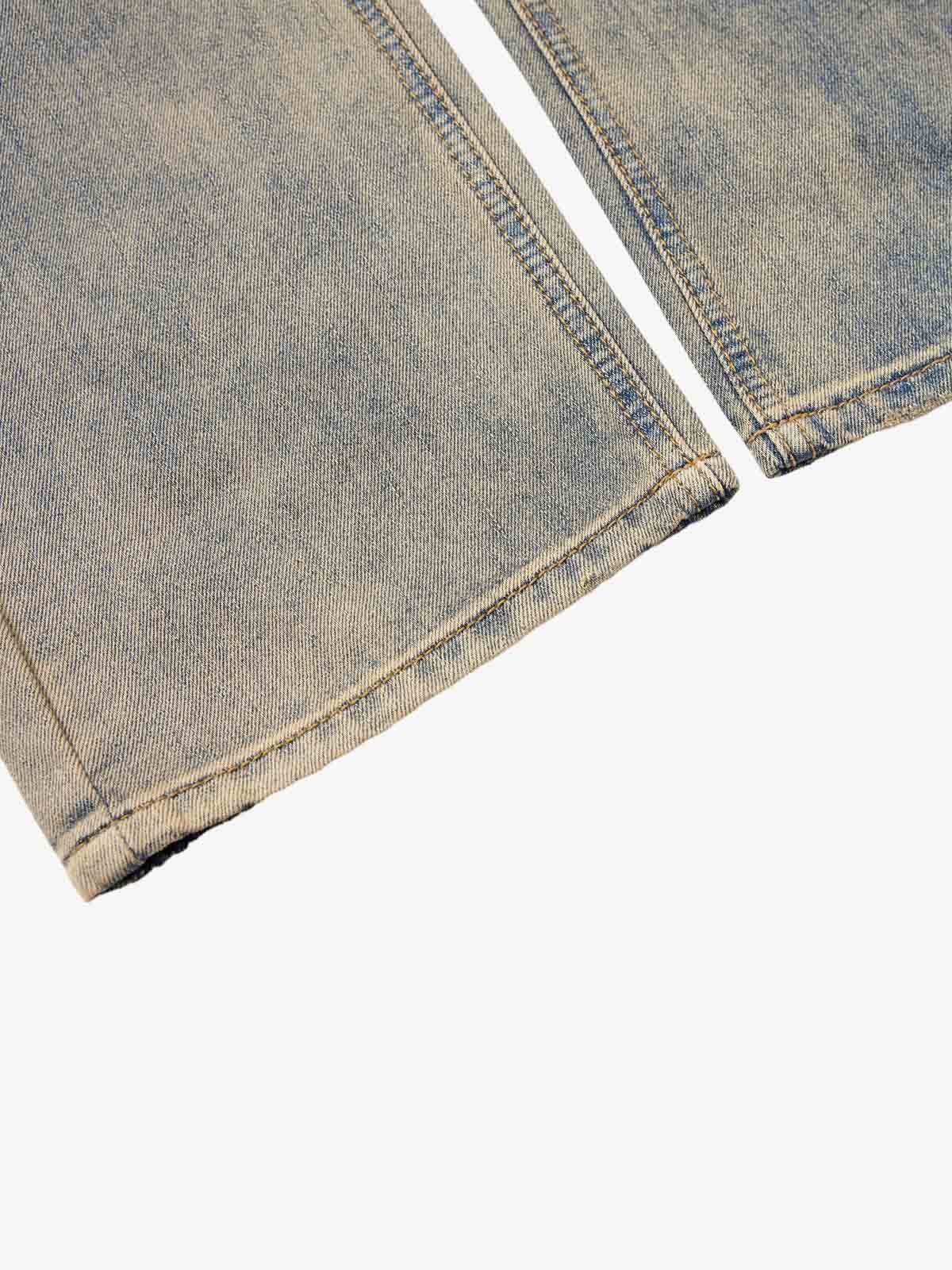 Vintage Distressed Ripped Wide Leg Jeans