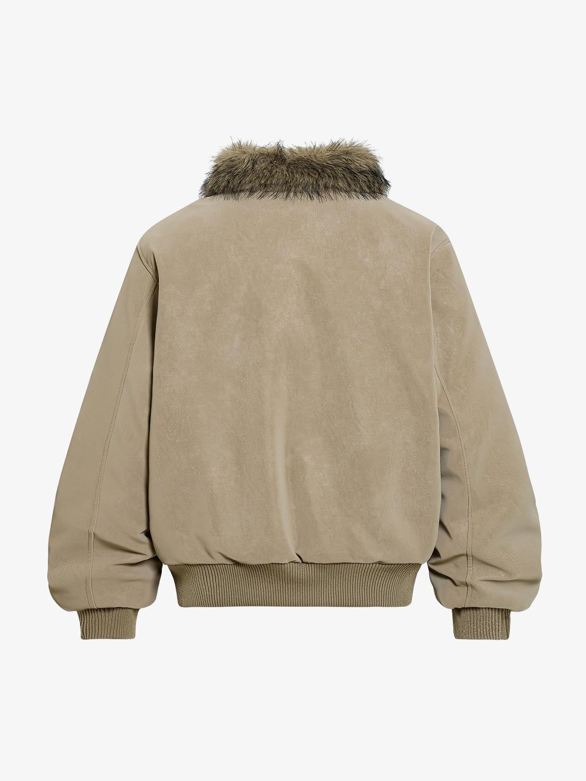 Stylish Faux Fur Trimmed Bomber Jacket for Winter Wear 