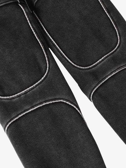 Retro Deconstructed Patchwork Washed Hoodie 