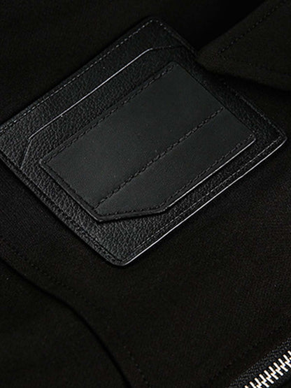 Structured Lapel Zip Front Pocket Jacket