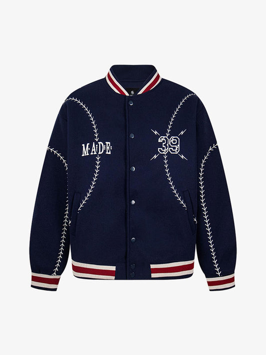 Baseball Stitch Embroidered Varsity Jacket