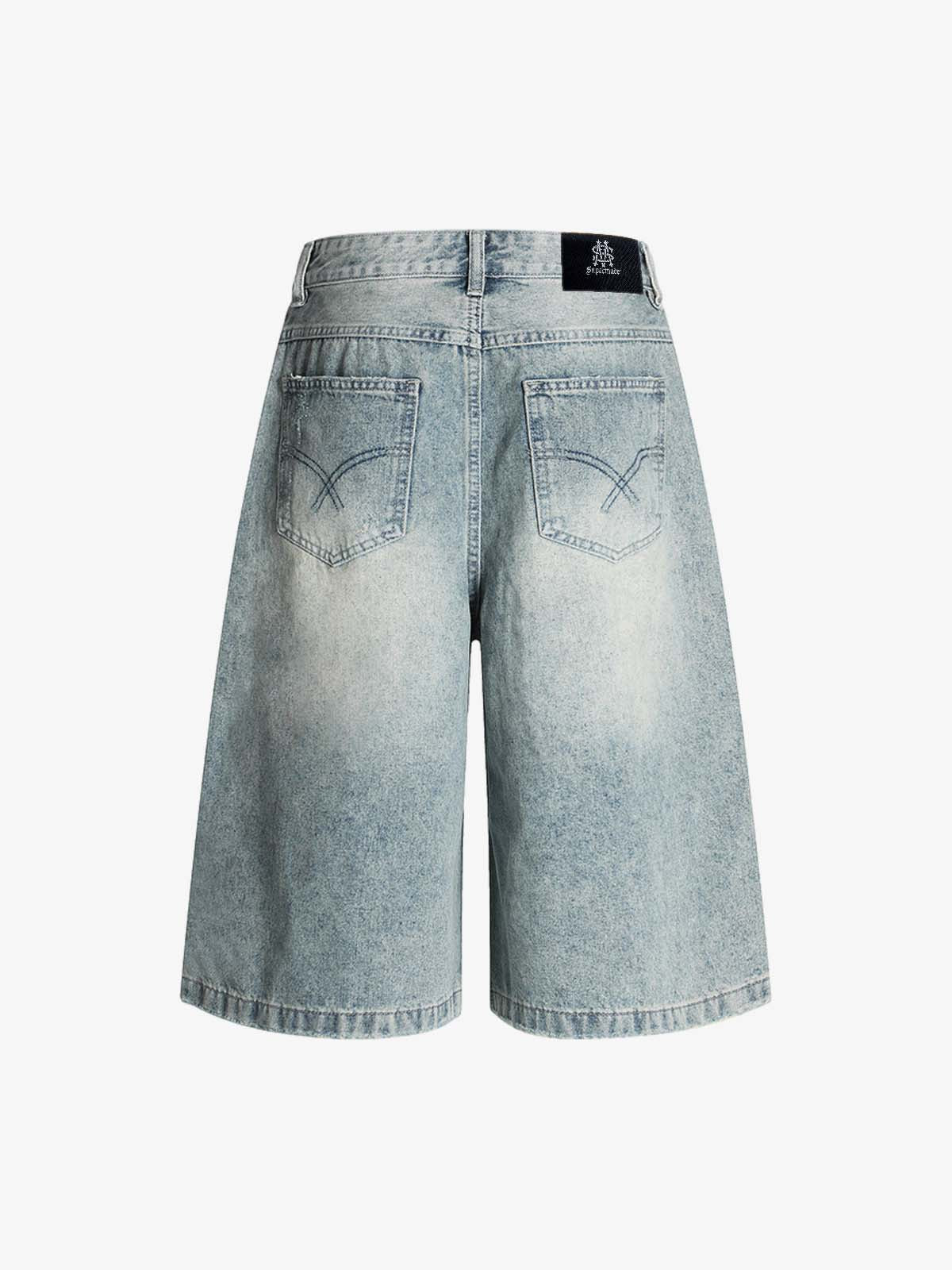 Distressed Denim Shorts for Men - Fashionable Ripped Design with Casual Style 