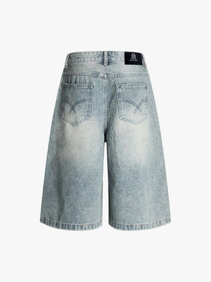Distressed Denim Shorts for Men - Fashionable Ripped Design with Casual Style 