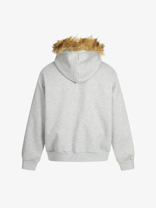 Faux Fur Trimmed Hooded Jacket for Winter and Fall 