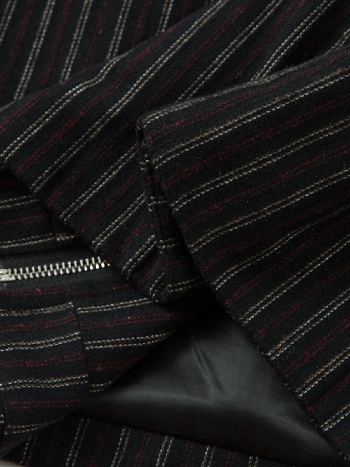 Thesupermade Retro Vertical Stripes Stitching PU Leather Collar Jacket 