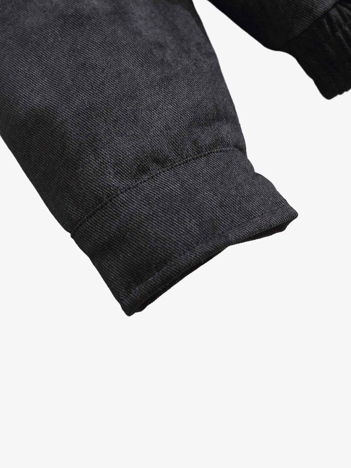 Fur Collar Moto-Style Zip Up Bomber Jacket 