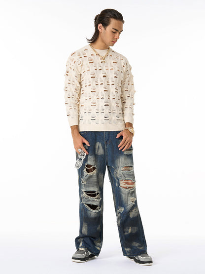 Stylish Open-Knit Sweater for Modern Fashionistas 