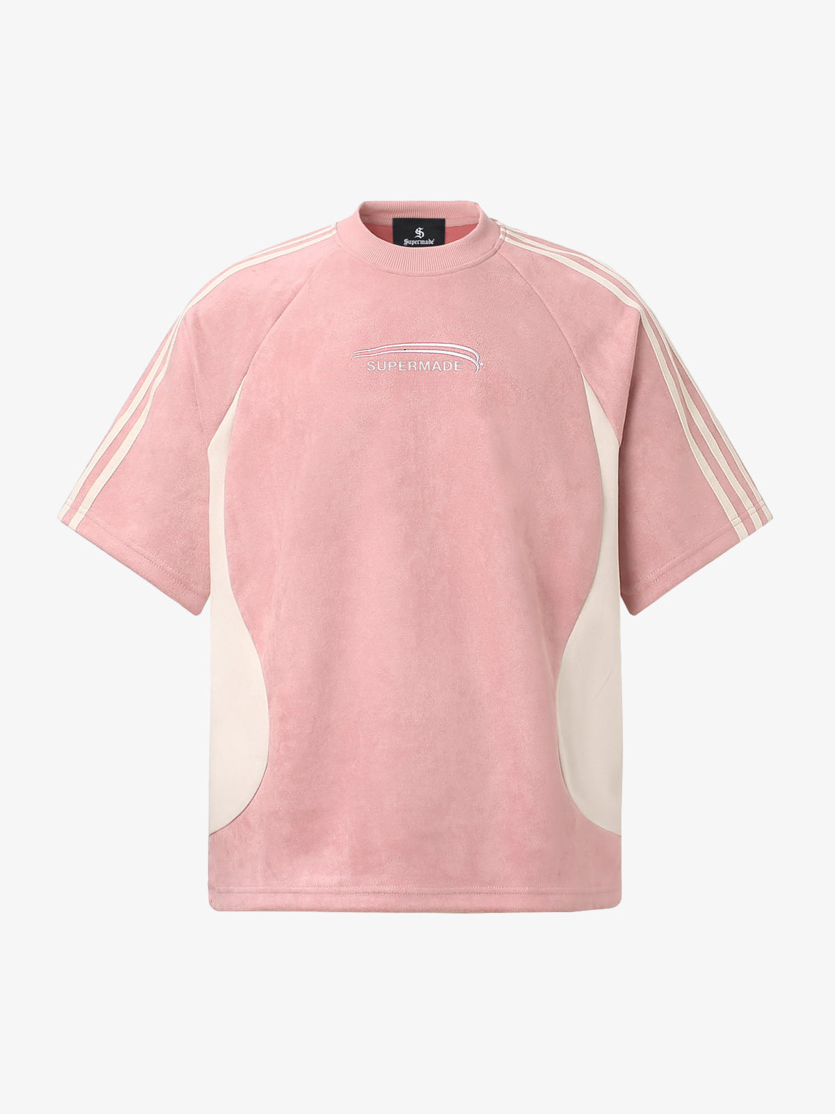 Cotton Blend Oversized Sport T-Shirt with Contrast Panels and Logo Print?