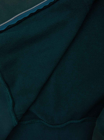 Supermade Gradient Eagle Embroidery Distressed Stand Collar Sweatshirt Jacket?