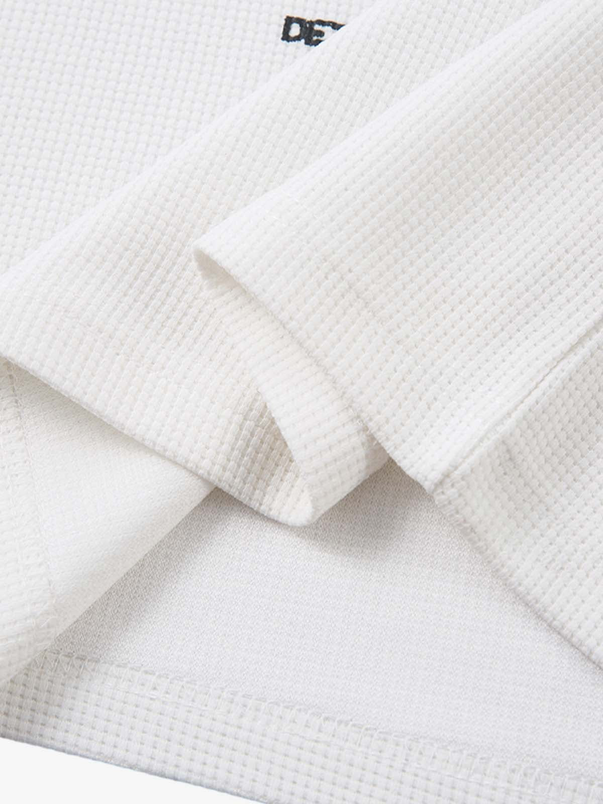 Thesupermade Letter Print Waffle Long-sleeved T-shirt 