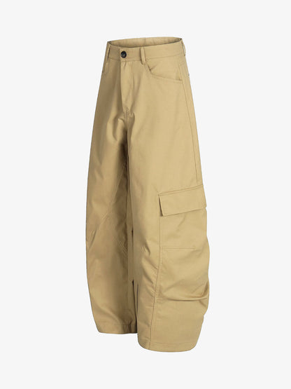 Wide-Leg Cargo Capri Pants with Multiple Pockets 