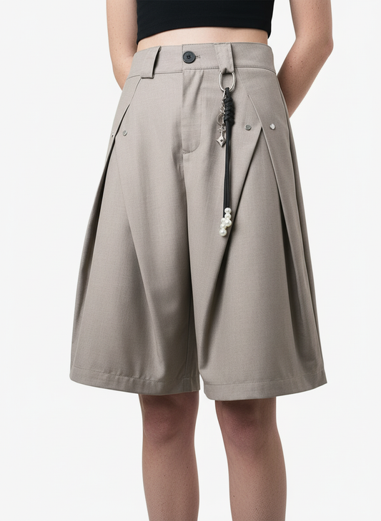 Vintage Deconstructed Pleated Shorts