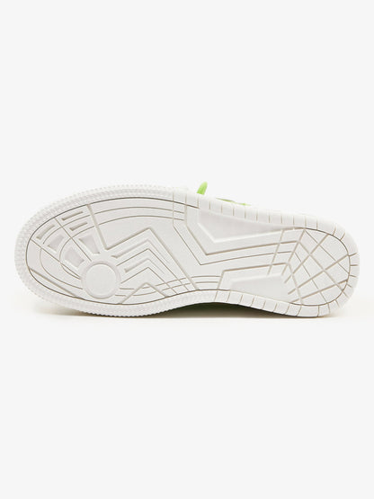Fashionable Neon Green and White Low-top Sneakers for Everyday Wear 
